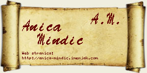 Anica Mindić vizit kartica
